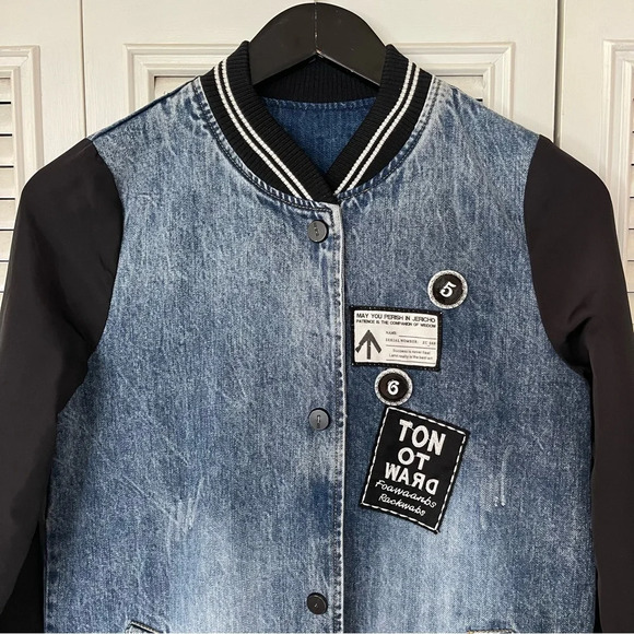 Dennim Patch’s  Long Jacket Women size Small - Picture 6 of 13